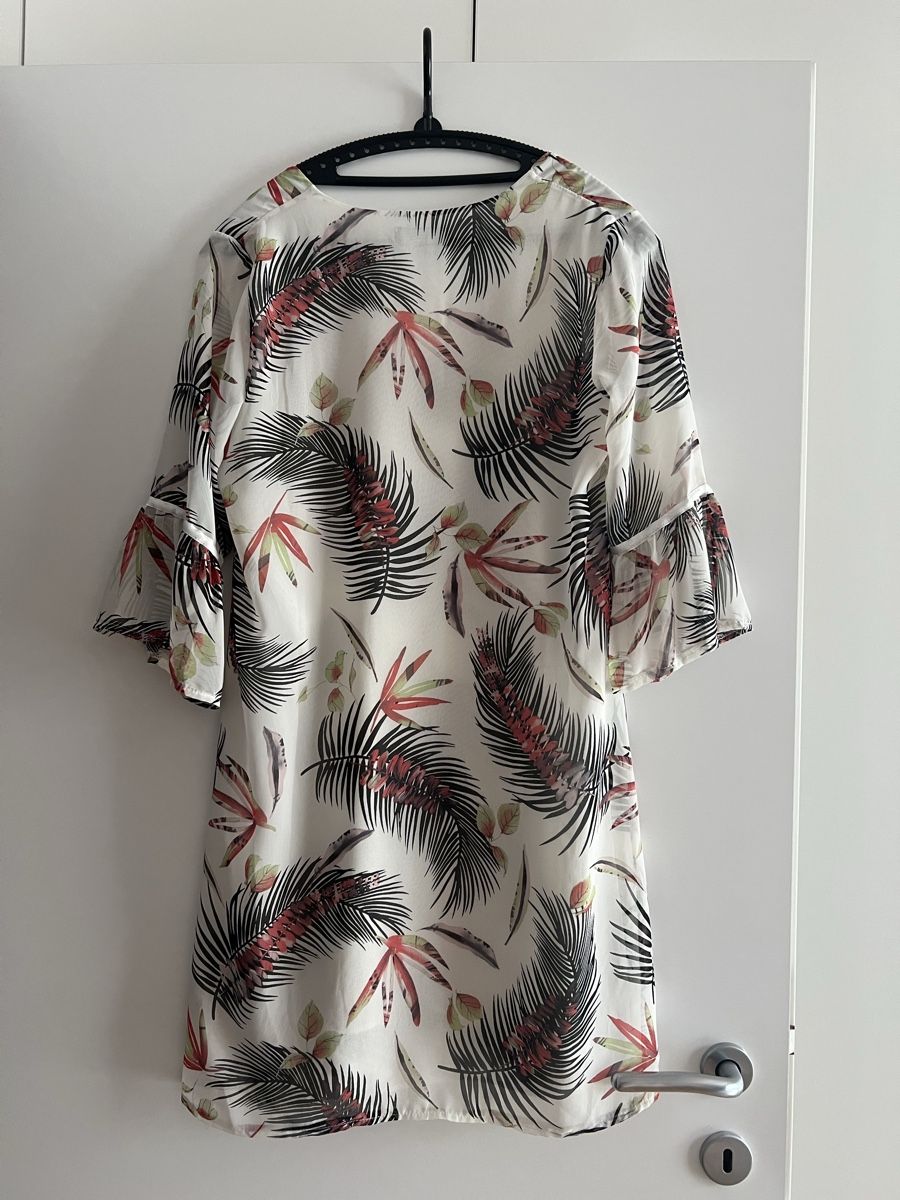 Vestiti: Damen Kleid Anouk weiss mit Blattmuster – Usato da Malters venduto da sha_8znf 1