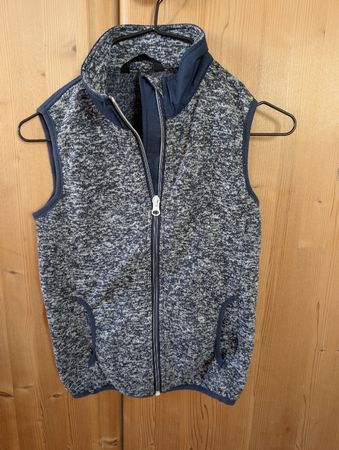 Kinder Weste Strickfleece blau meliert guter Zustand Rukka