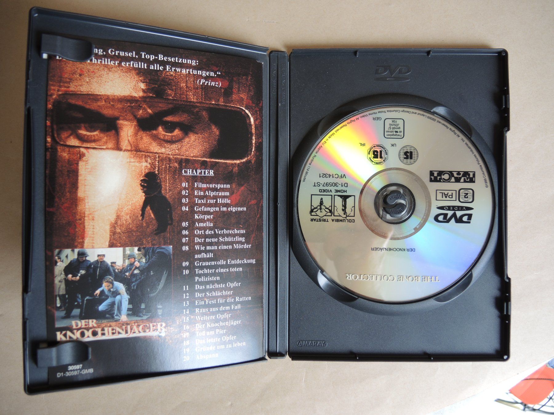 Tutti i DVDs: DVD Der Knochenjäger Thriller mit Denzel Washington – Usato da Rorschach venduto da maeck8 1