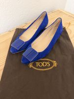 Tod's Ballerinas blau Wildleder mit Schnalle Grösse 37 1/2