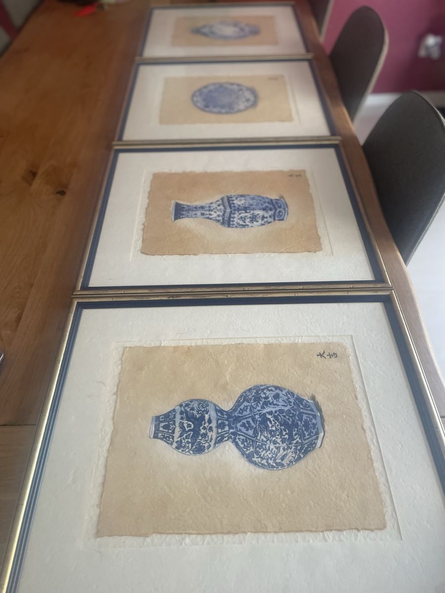 Gemälde: 4 tableaux de porcelaines asiatiques – Gebraucht aus Cheyres von Gr33 5