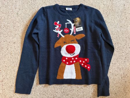 Weihnachtspullover Hip & Hopps blau Grösse 134/140 neu