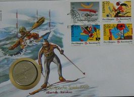 Numisbrief Olympische Spiele 1992 Münze