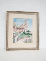 Aquarell - Landschaft Tessin - Vintage Wandbild