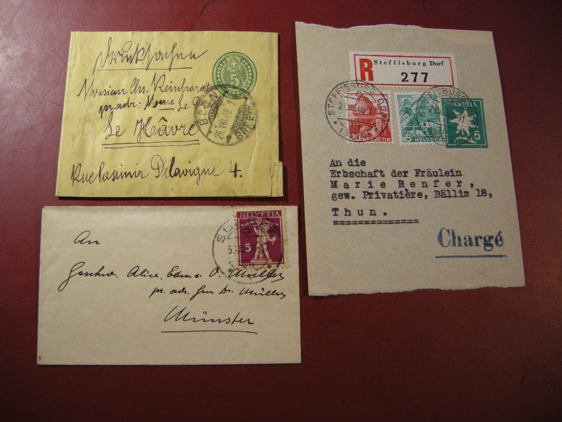 Tutti i francobolli: 2 ZEITUNGSBÄNDER + 1 KLEINBRIEFLEIN AB 26.VIII.02. – Usato da Rüti ZH venduto da jupi1945 1