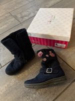 Süsse Mädchen Winter Stiefel Gr. 27 blau Blumen 🌸 mit Box