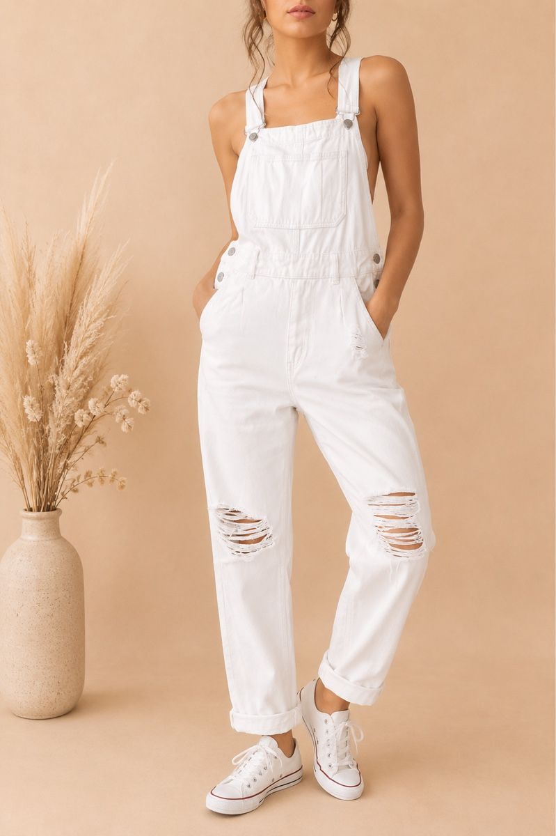 H&M Jeans: SALOPETTE BLANCHE &DENIM – Nuovo (secondo la descrizione) da Lausanne venduto da KeNaChic