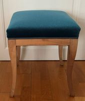 Hocker, neu gepolstert, petrol-blau