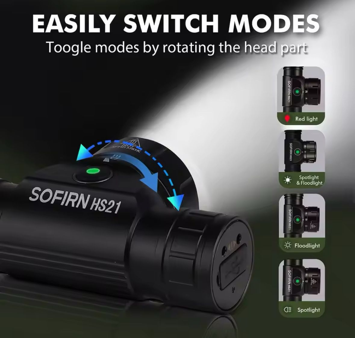Lampade: Neu: Sofirn HS21 mit Rotlicht und Weisslicht – Nuovo e nell'imballaggio originale da Arbon venduto da Helmuth 4