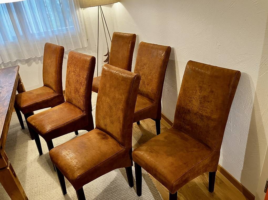 Sedie: 6 Wildleder Stühle braun – Usato da Dübendorf venduto da camelomer 1