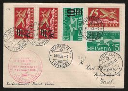 1935 : Brief Winterluftpost, attraktiv frankiert