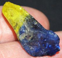 Edelstein L-9755 – Blau-Gelber Titan Druzy Achat 30x13mm 19.