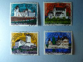 1977 Pro Patria Schweizer Schlösser 2  B174-B177 ET Voll.
