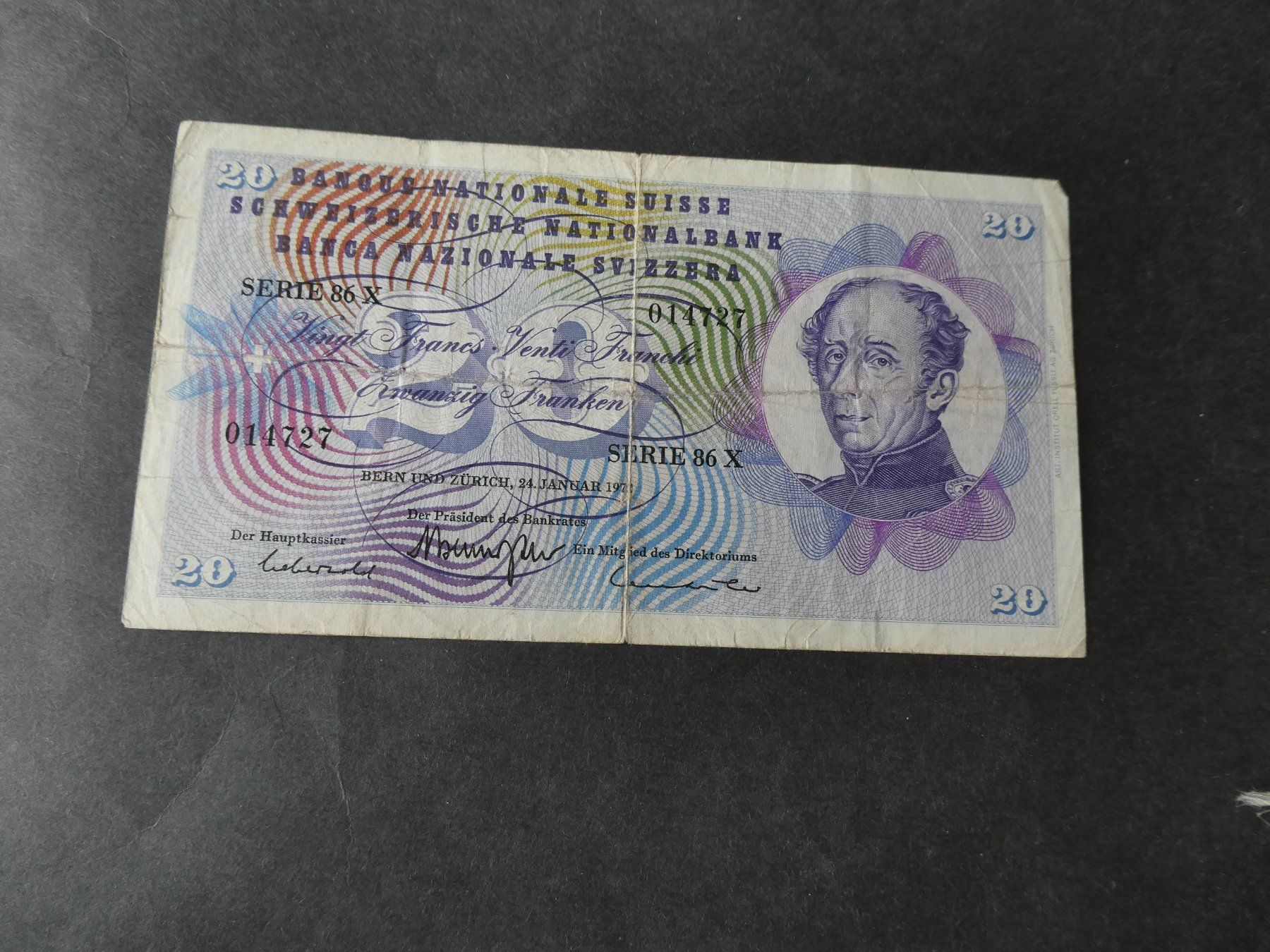 Billets de banque: Schweiz 1973, 20 Franken – D'occasion à Hinterforst par Rohusri