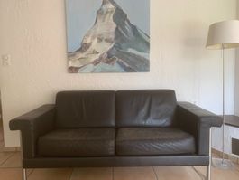 Ledersofa schwarz von Intertime Schweiz