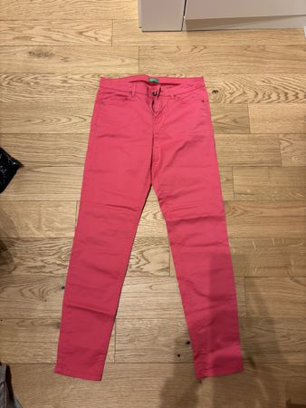 Benetton Coral Pink Summer Trousers - Size 36CH - Cotton!