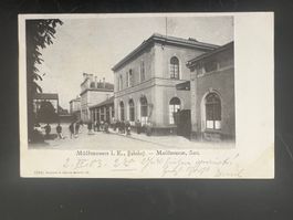 Postkarte Mülhausen Bahnhof 1903  (V882)