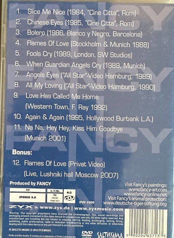 Tutti i DVDs: FANCY - Original Video Collection (1984 - 2007) DVD – Usato da Beringen venduto da Mantafisch1 1