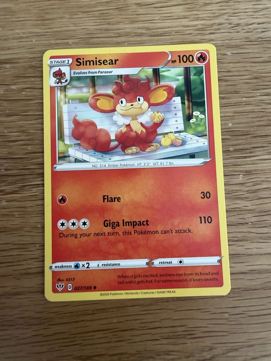 Cartoline: SIMISEAR  POKEMON CARD - DARKNESS ABLAZE - #27/189 – Usato da Uitikon Waldegg venduto da Sa_v9gp