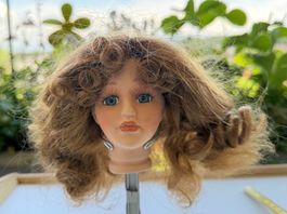 Puppenperücke, rothaarige Perücke, Umfang 20 cm, Haare 15 cm