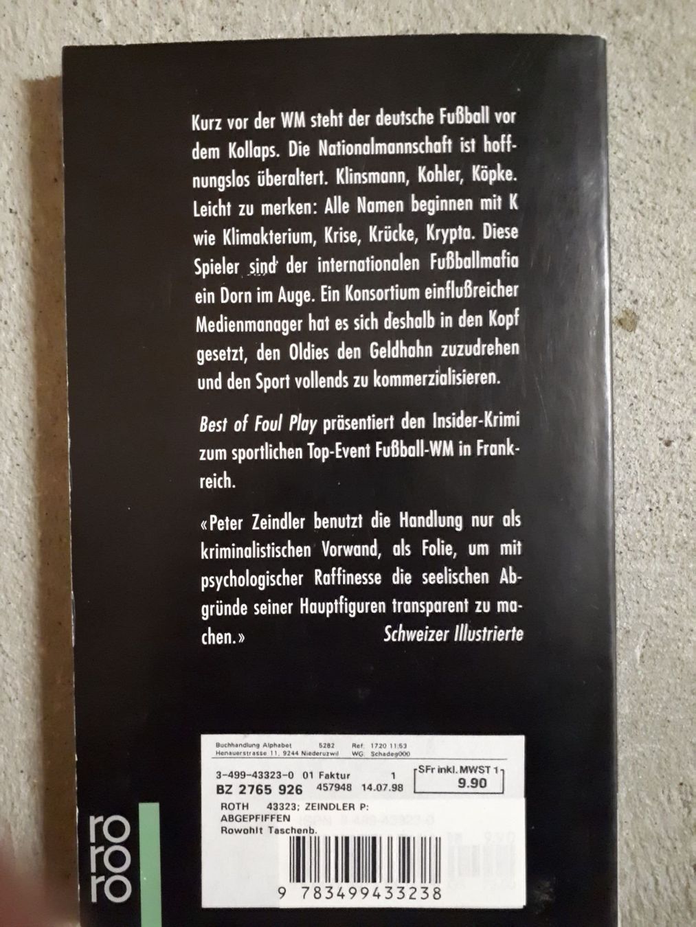 Bücher: Peter Zeindler Abgepfiffen – Gebraucht aus Basel von Alacant 1