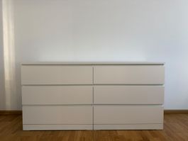IKEA MALM Kommode 6 Schubladen, weiss, 161x78 cm