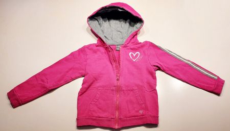 HOODIE | NATURALINE | Grösse 116 | Rosa/Pink mit Herzmotiv