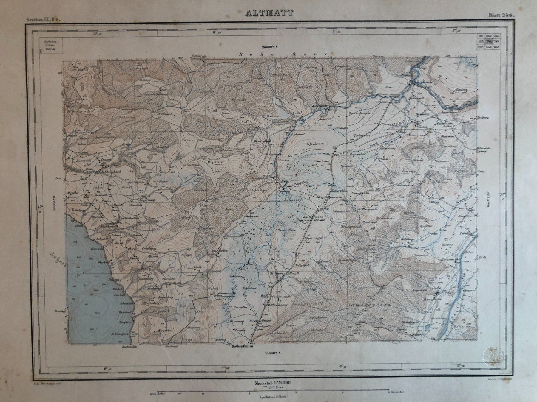 Landkarten & Atlanten: Siegfriedatlas Bl. 244: Altmatt 1887 – Gebraucht aus Zürich von allp 1