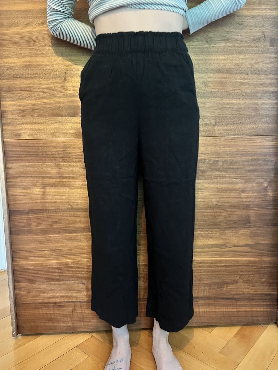 H&M Pantaloni: Schwarze Sommerhose Leinen/Viskose – Usato da Zürich venduto da len_2rmp 3