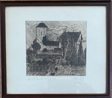 Frey Béat  * Radierung  Le Chateau de Wildenstein 1927 *