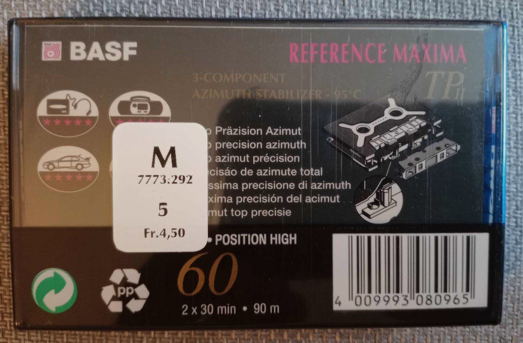 Kompaktkassetten: BASF - Reference Maxima C-60 / cassette scellée – Neu und originalverpackt aus Le Locle von  1