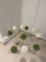 11 Kunstblumen Soft-Flower weiss und verkehrsgrün
