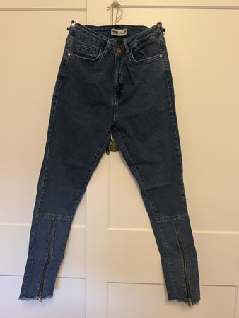 Jeans femme taille 36 style slim avec fermetures éclair