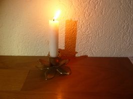 Kerzenständer Blume härzig Messing H 4 cm D 10cm