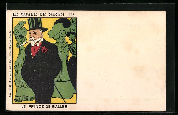 Cartoline postali: Le Musée de Sires No. 8, Le Prince de G – Usato da Berlin venduto da bartko-reher