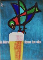 LA BIERE DONNE DES AILES VOGEL 1964 - Affiche originale
