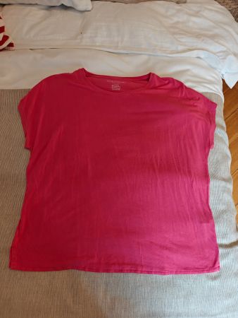 Majestic Filatures fuschia pink knit tshirt top 3 L