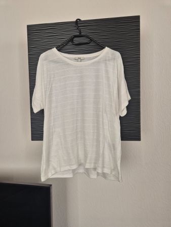 C&A Damen T-Shirt, Grösse L, Weiss, Sommerlich leicht