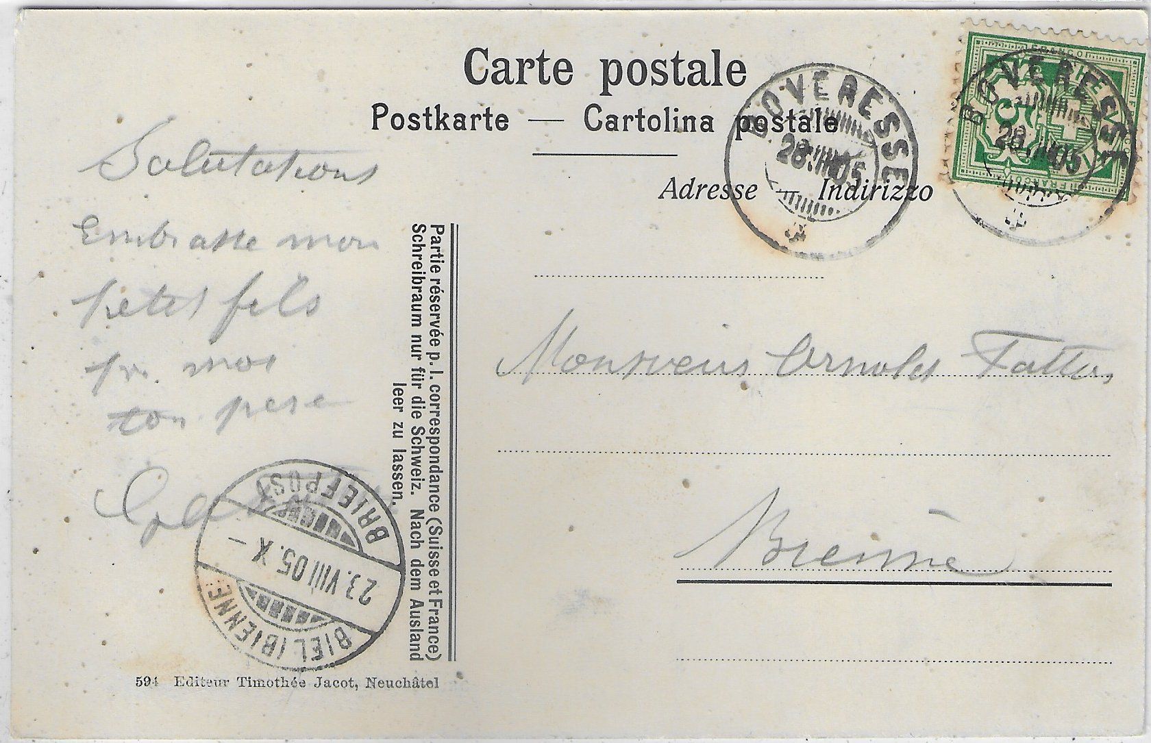 Ansichtskarten: Roveresse - Vue generale – Gebraucht aus Ettingen von Kartenplanet 1