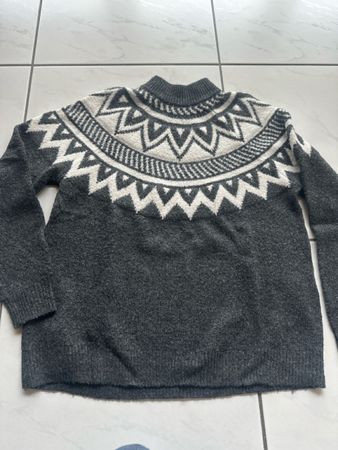 Only Pullover Anthrazit-weiss Gr. S