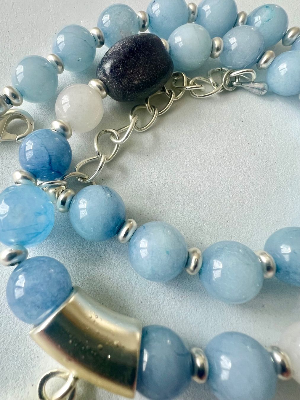 Ketten: Edelsteinkette mit blauem Chalcedon & Lebensbaum Unikat – Neu (gemäss Beschreibung) aus Ruswil von artbyhand 8