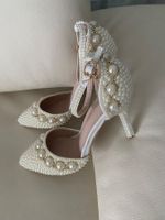 Wunderschöne Braut-/Sommerschuhe mit Perlen, Grösse 39, neu!
