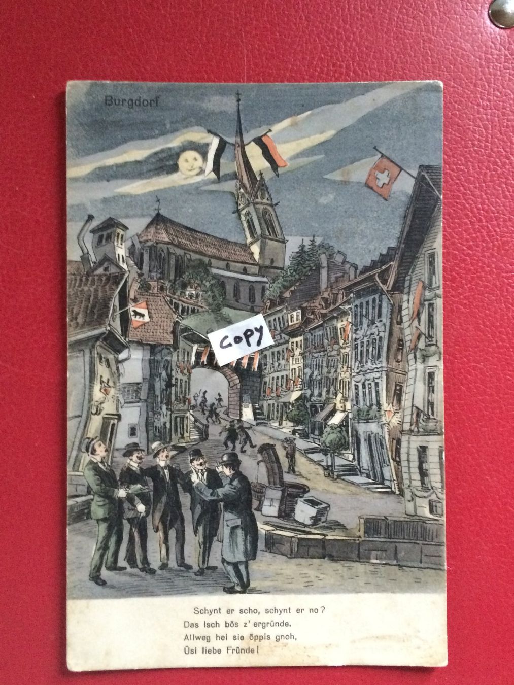 Cartes postales: AK Burgdorf Bern Humor Comic Kunst – Défectueux à Küssnacht am Rigi par cartolina-1