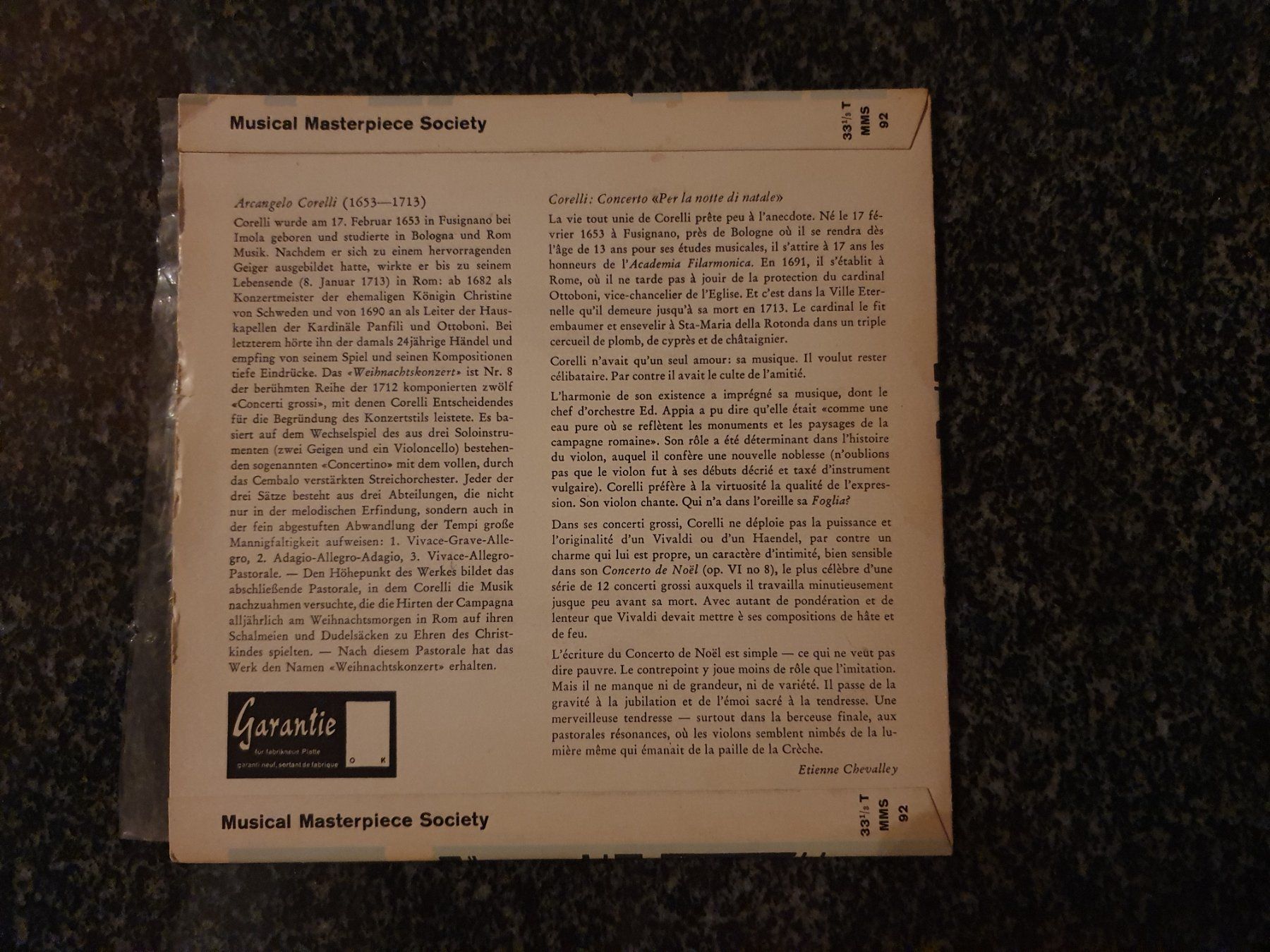 Schallplatten: Arcangelo Corelli-Single – Gebraucht aus Grandval von JeroenK 1
