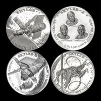 Set mit 4 Skylab-Gedenkmedaillen aus 999er Silber‪‪