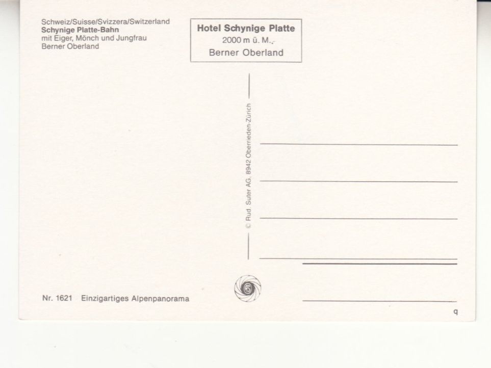 Ansichtskarten: Schynige Platte Bahn ca. 1970 – Gebraucht aus Bürglen TG von StampGraf 1