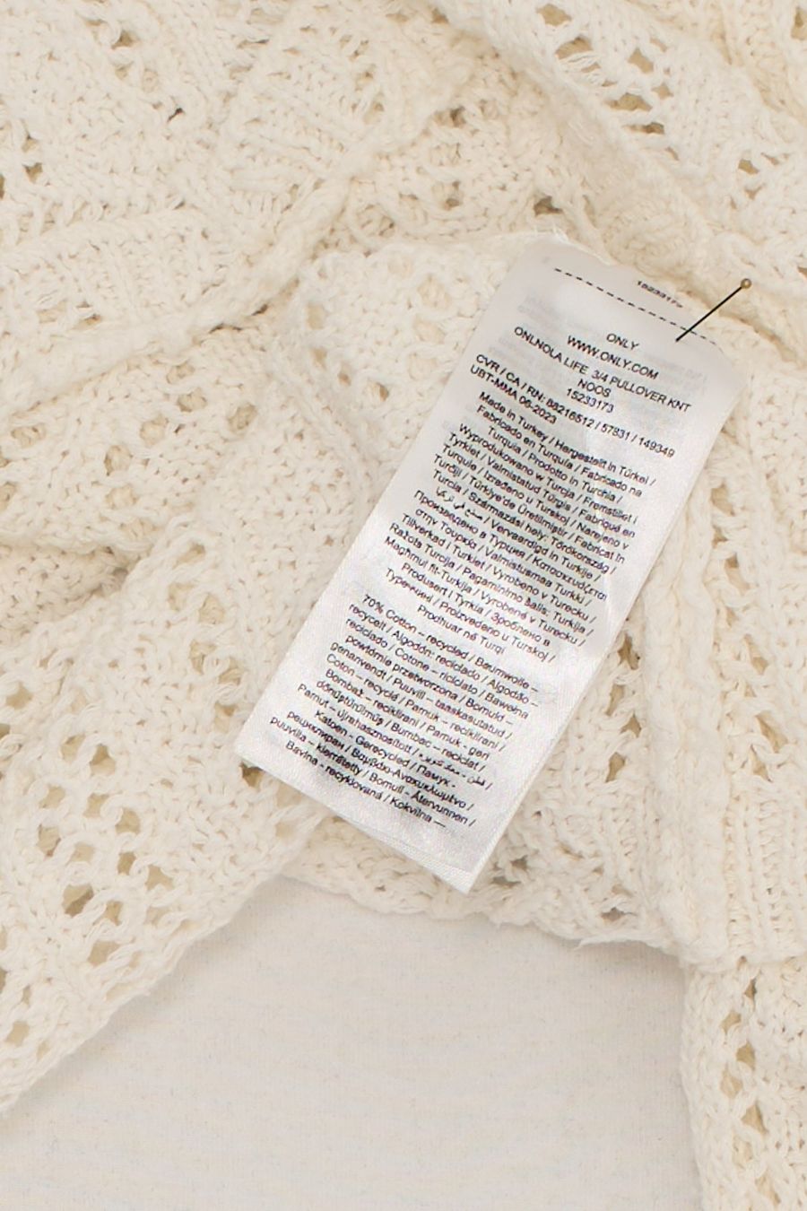 Only Tops: ONLY Pull Crochet Écru Manches Évasées T. M – Gebraucht aus Fribourg von re-fine 5