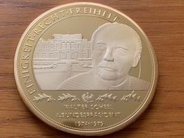 Gigant Medaille 2015 Walter Scheel, Kupfer vergoldet