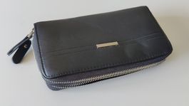 Portemonnaie Damen schwarz Kunstleder (L13)
