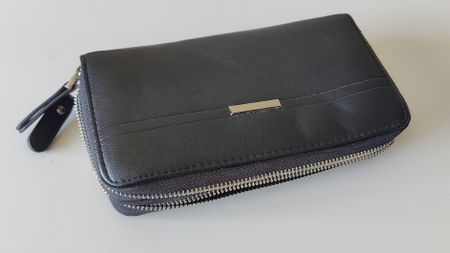 Portemonnaie Damen schwarz Kunstleder (L13)